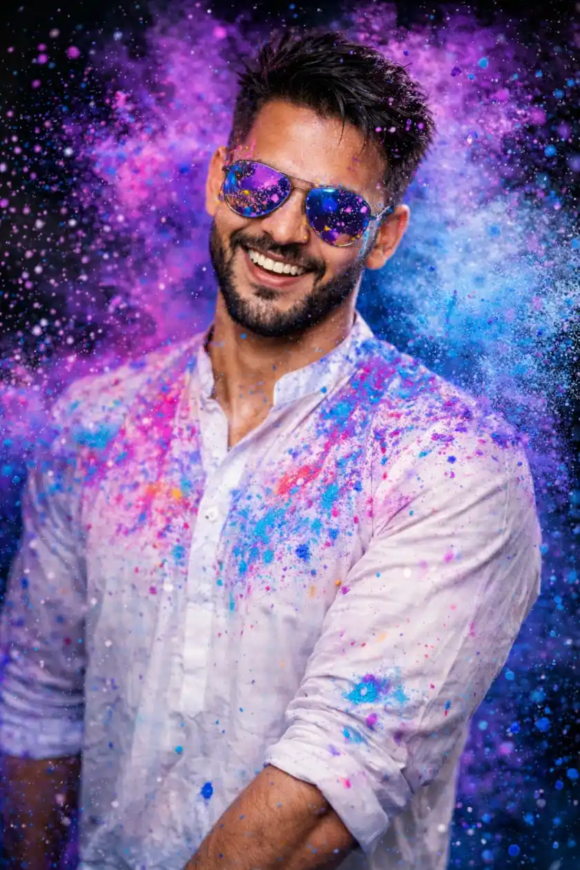 Frozen in Color: A High-Speed Holi Masterpiece